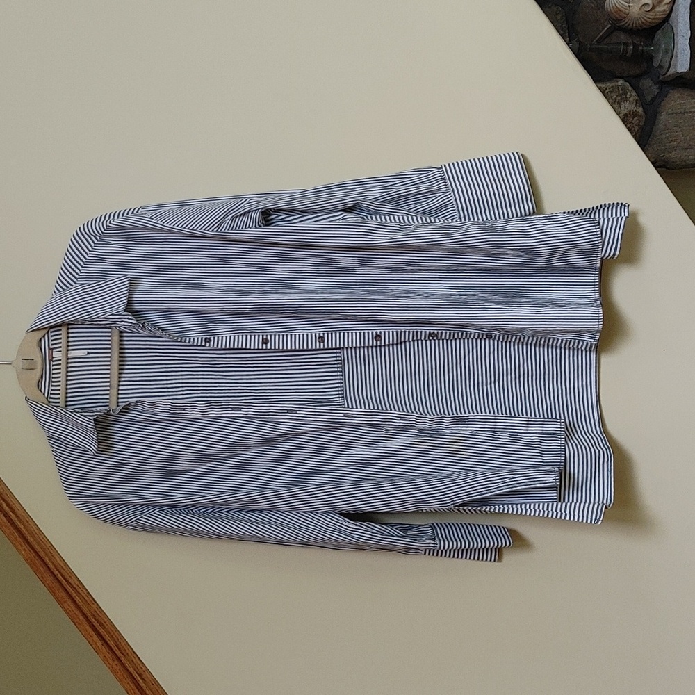 Free people long oversized striped button down long sleeve